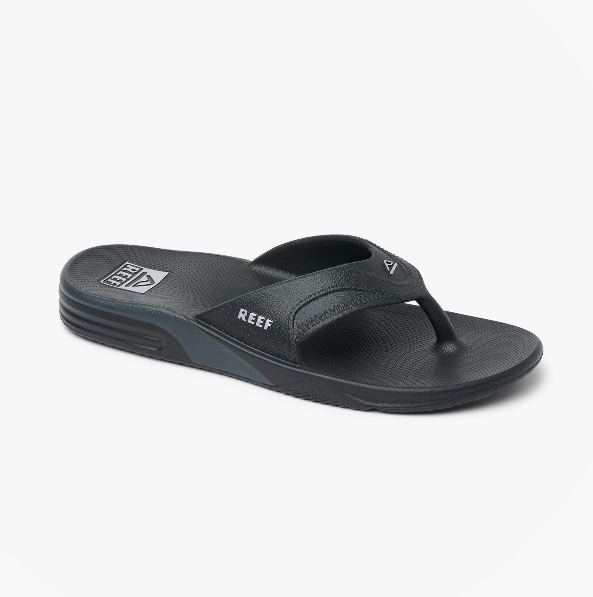 Reef FANNING H20 Mens Toe-Post Sandals Black/Silver