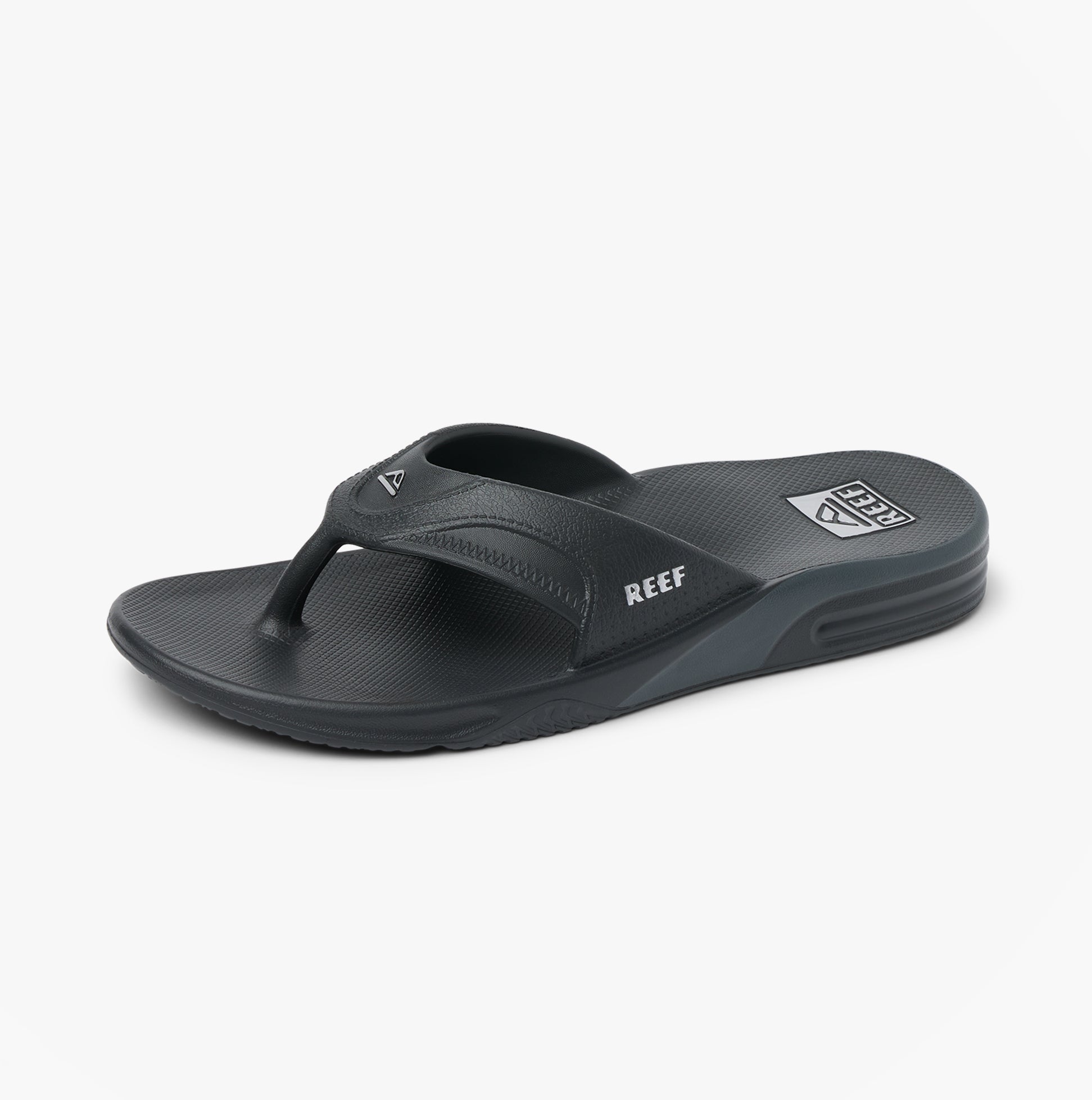 Reef FANNING H20 Mens Toe-Post Sandals Black/Silver