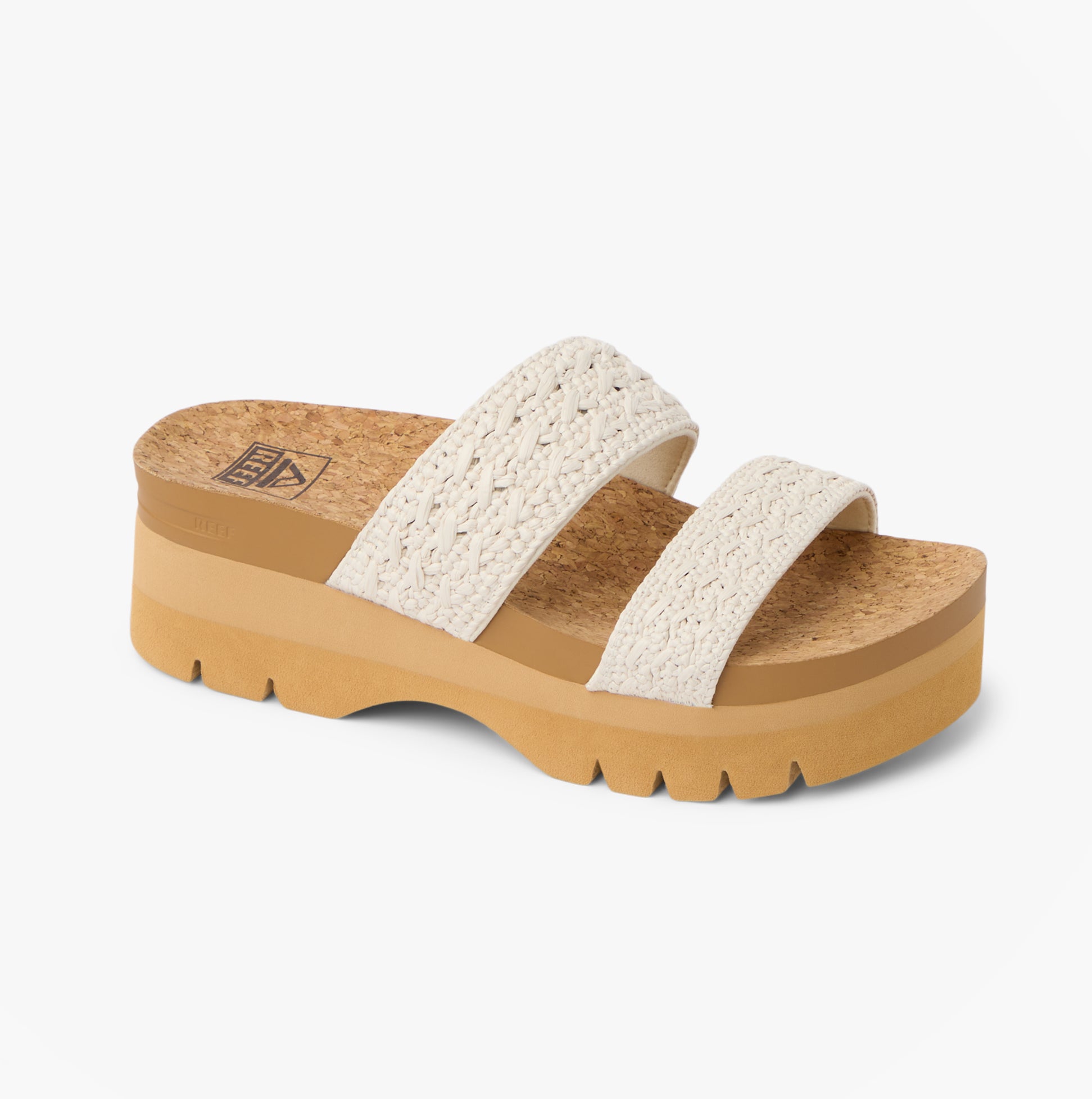 Reef CUSHION VISTA Womens Cross Strap Sandals Vintage Tan Textile
