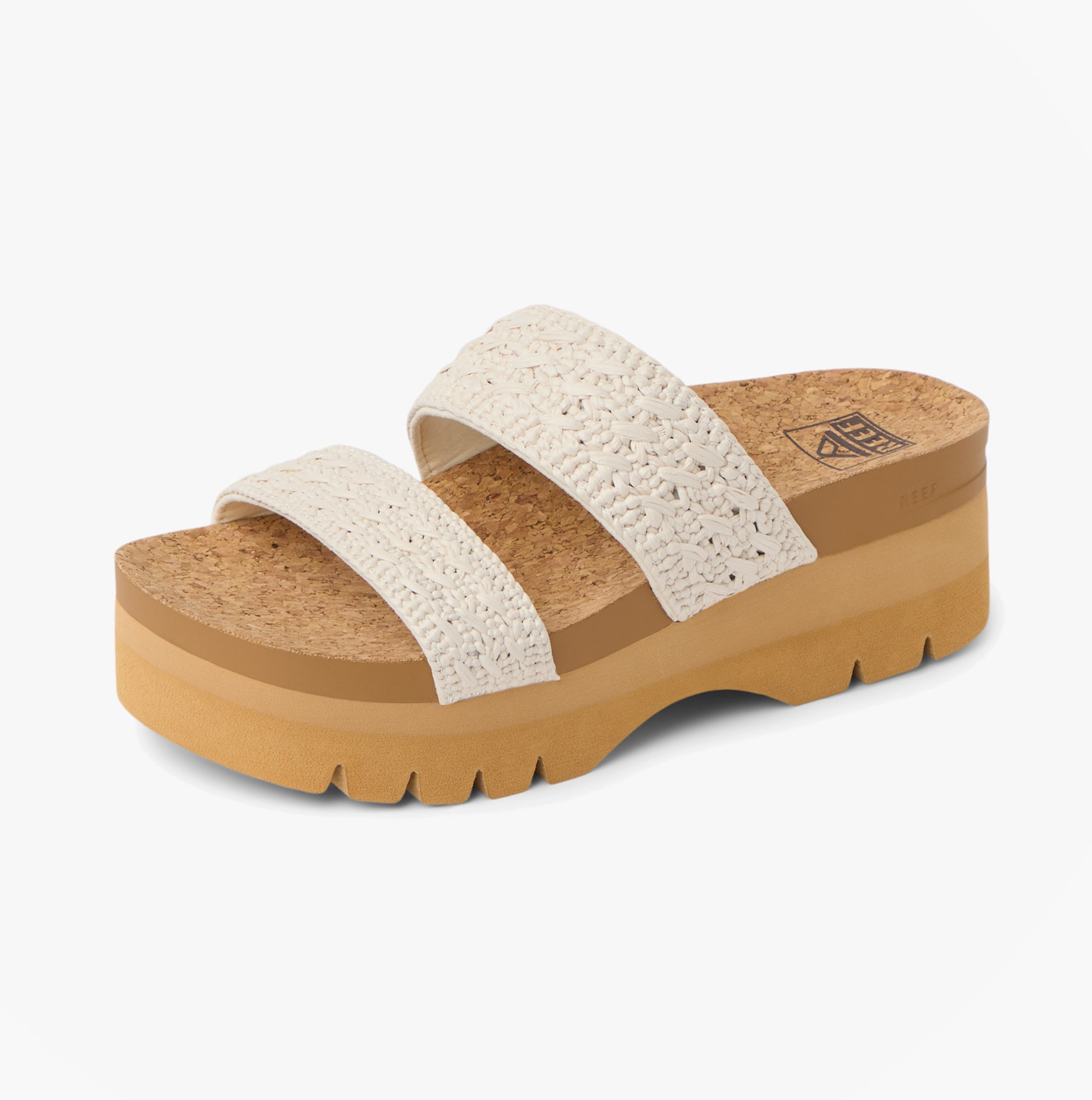 Reef CUSHION VISTA Womens Cross Strap Sandals Vintage Tan Textile