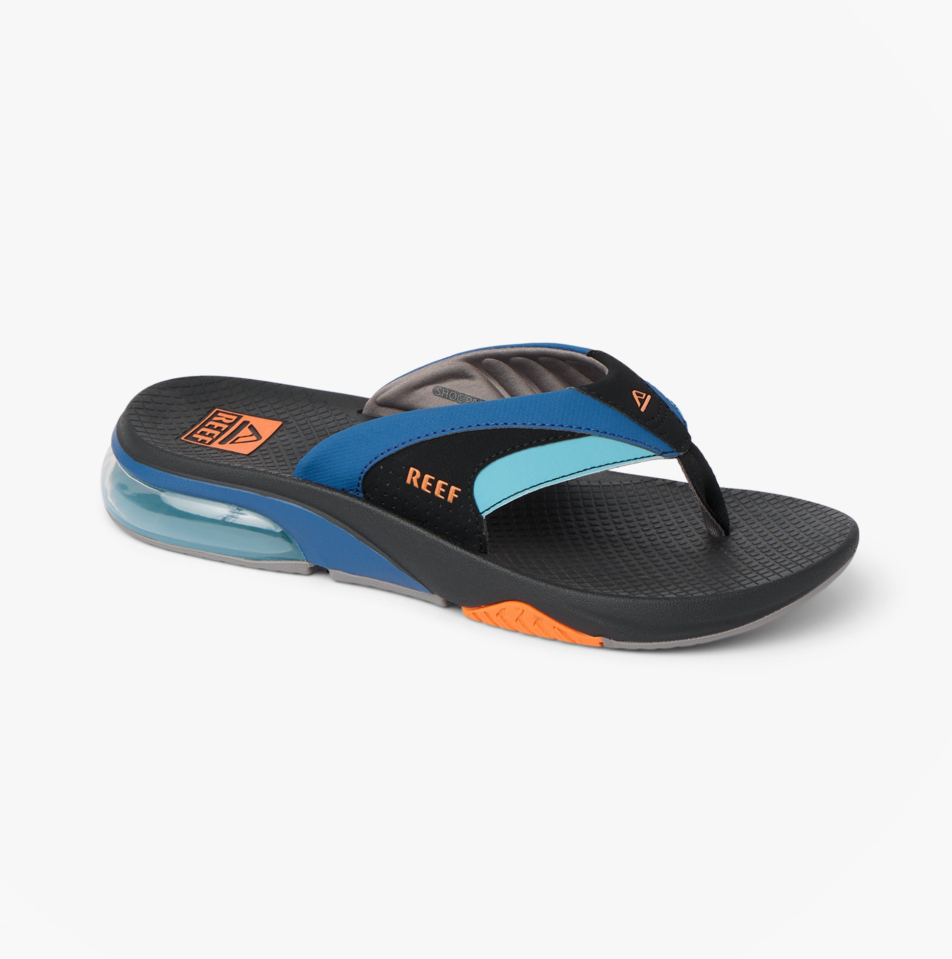 Reef FANNING Mens Toe-Post Sandals Blue/Black/Orange