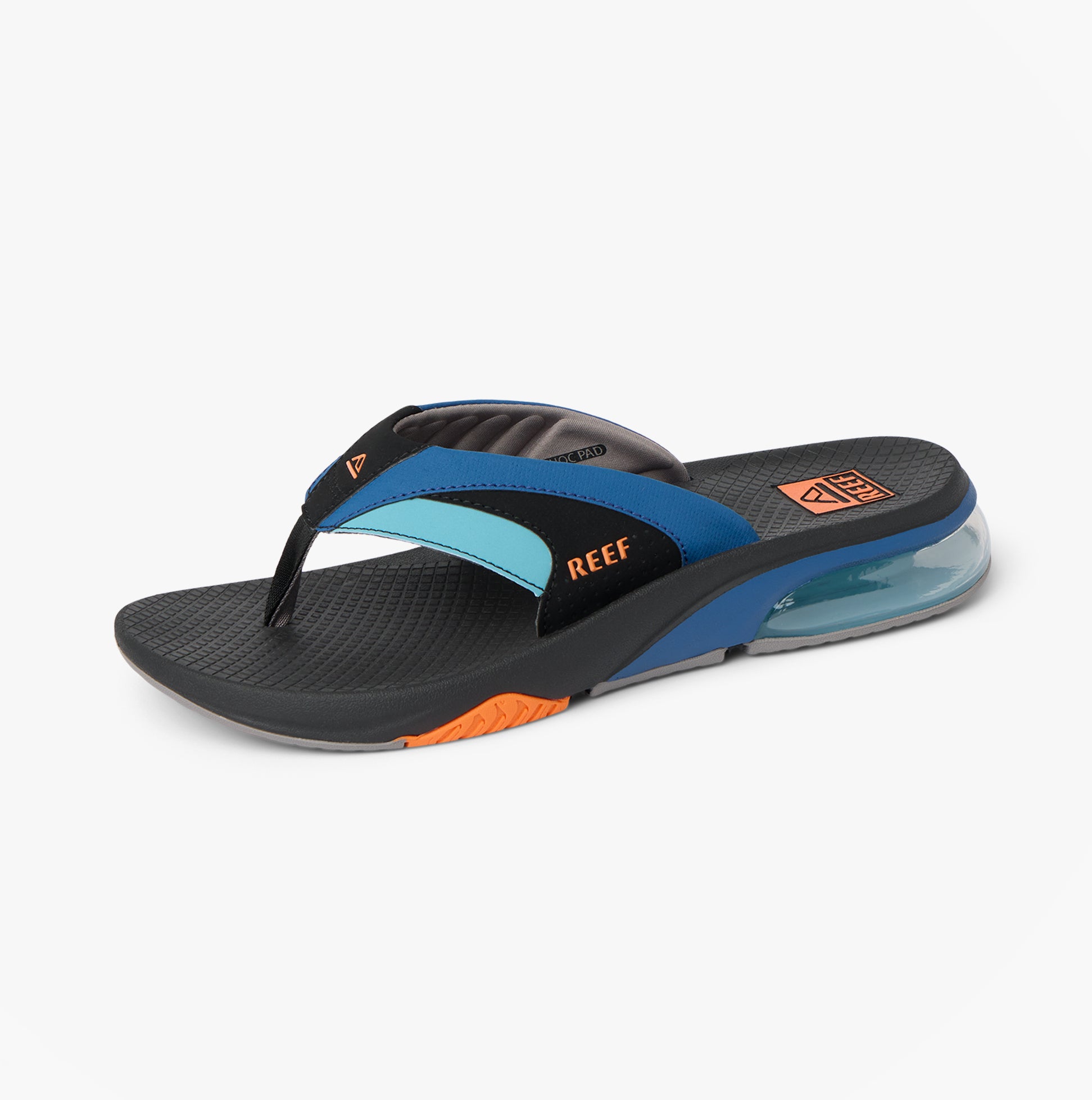 Reef FANNING Mens Toe-Post Sandals Blue/Black/Orange