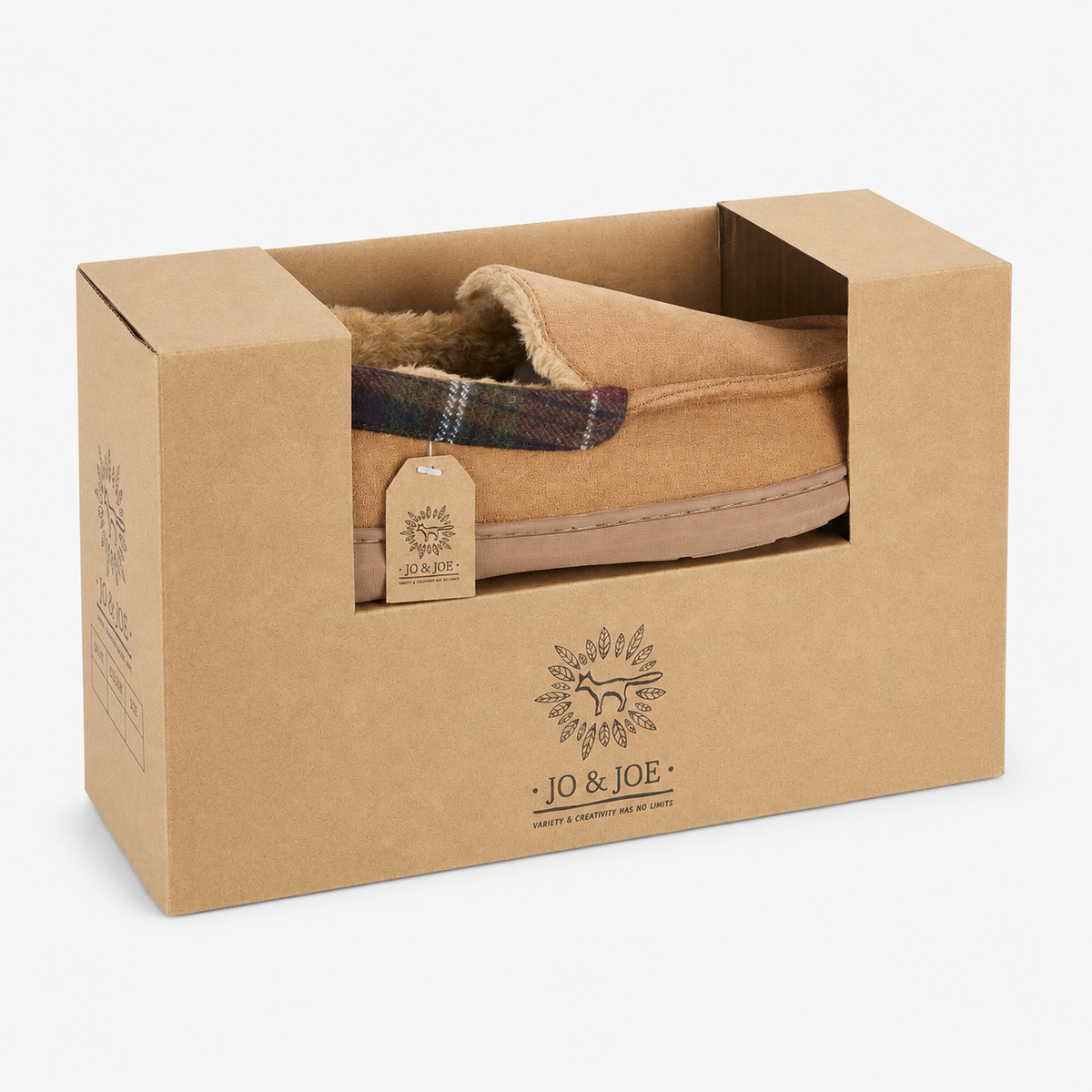 Jo & Joe ST ANDREWS Mens Moccasin Slippers Cognac