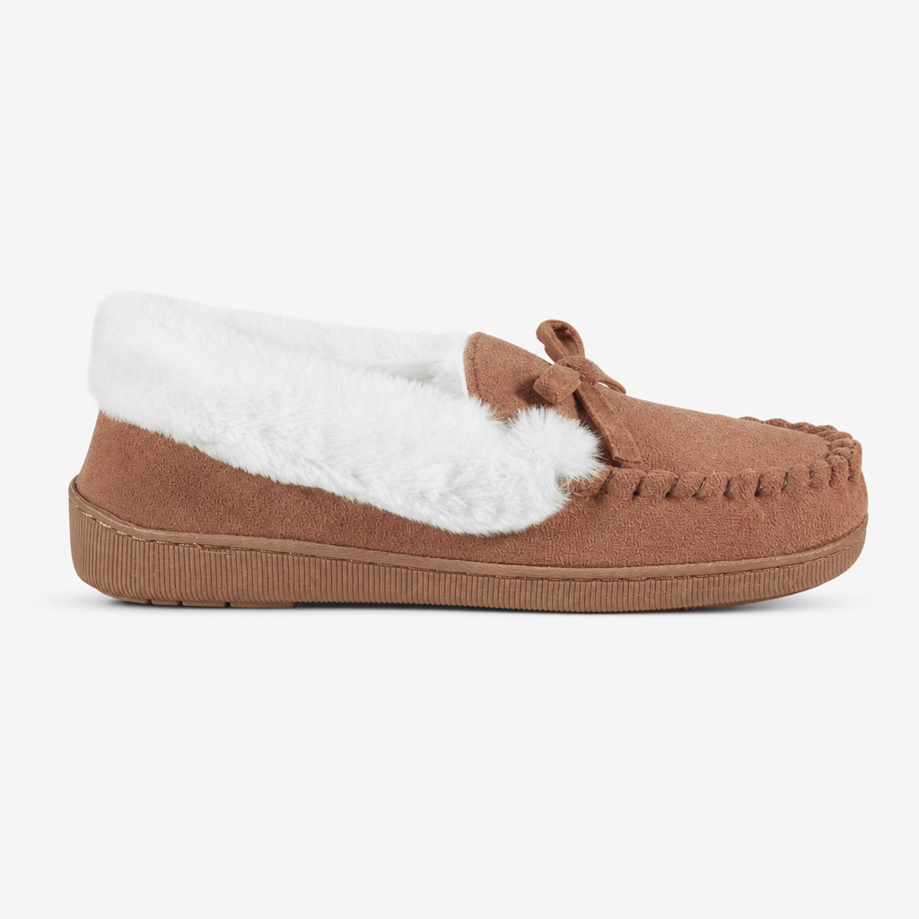 Jo & Joe KINLOCH Womens Moccasin Slippers Cognac