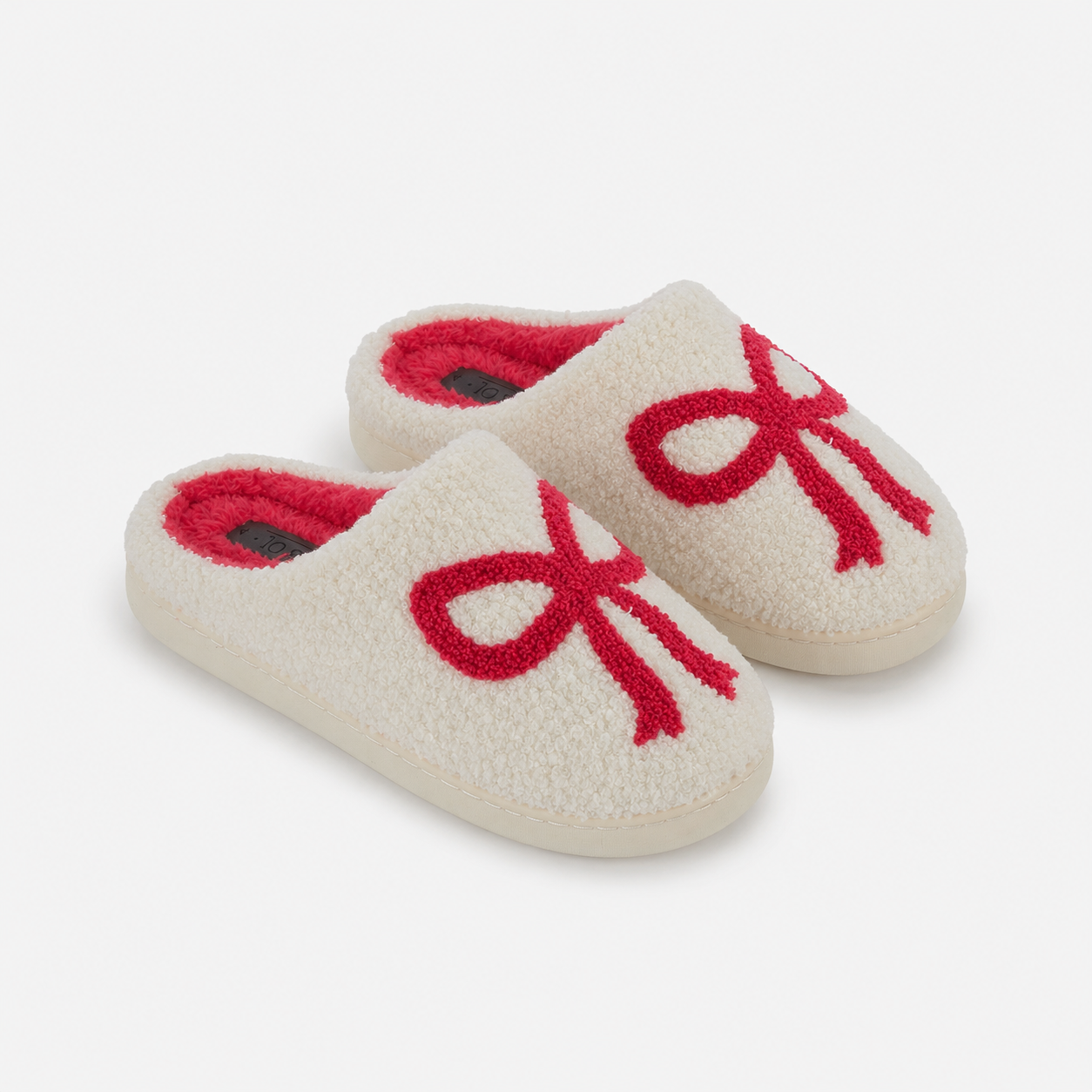 Jo & Joe BOW Womens Mule Slippers Cream