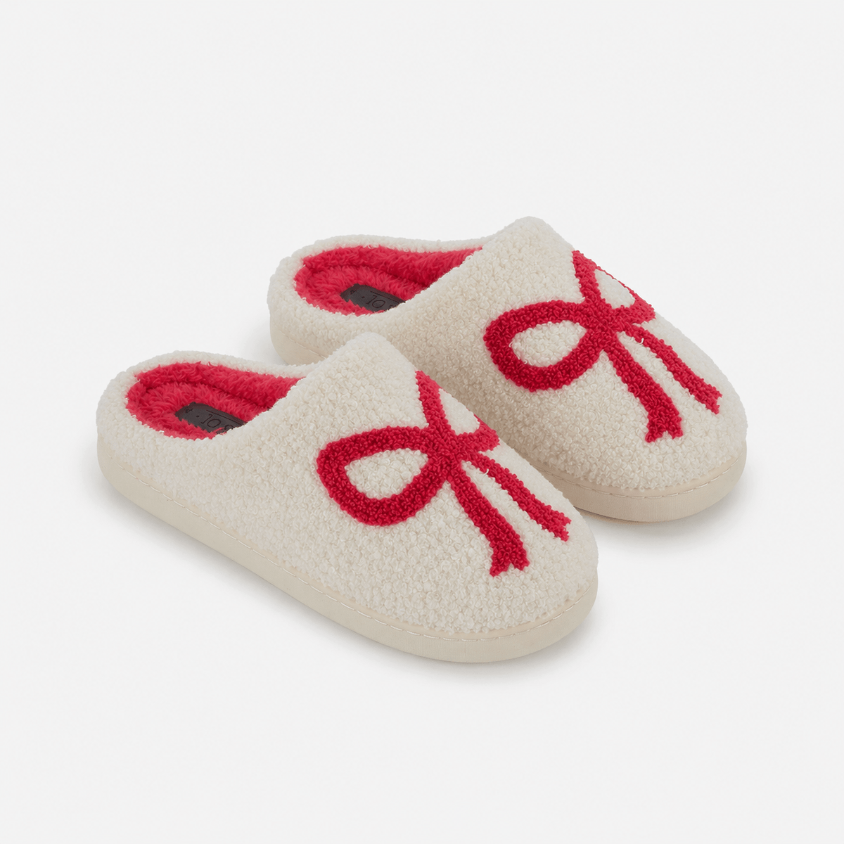 Jo & Joe BOW Womens Mule Slippers Cream
