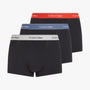 Calvin Klein RELAXED DART TRUNK 3 Mens Multicoloured front view showing three trunks with CK branded waistbands.