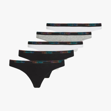 Calvin Klein ICON LOGO 5 Pack Womens Thongs Multicoloured