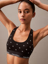 Calvin Klein MODERN COTTON Womens Unlined Bralette Black Diamond Logo Print