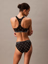 Calvin Klein MODERN COTTON Womens Bikinis Black Diamond Logo Print