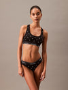 Calvin Klein MODERN COTTON Womens Bikinis Black Diamond Logo Print