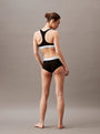 Calvin Klein MODERN COTTON High Waisted Boxers Womens Black back view showcasing CK signature waistband and fit.