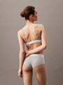 Calvin Klein MODERN COTTON High Waisted Boxers Womens Grey Heather, back view showcasing soft cotton fabric and signature waistband.