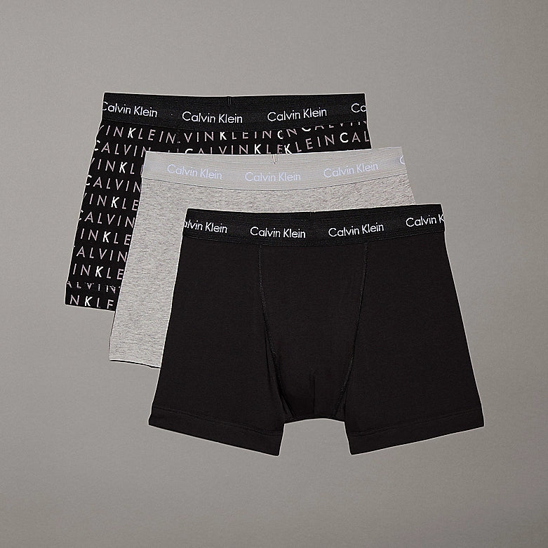 Calvin Klein COTTON STRETCH 3 Pack Mens Trunks Black Multi