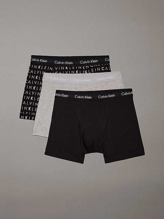Calvin Klein COTTON STRETCH 3 Pack Mens Trunks Black Multi