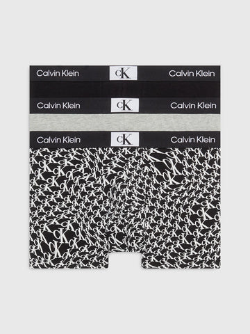 Calvin Klein 3 Pack Mens Trunks Black/Grey