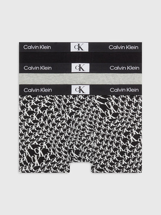 Calvin Klein 3 Pack Mens Trunks Black/Grey