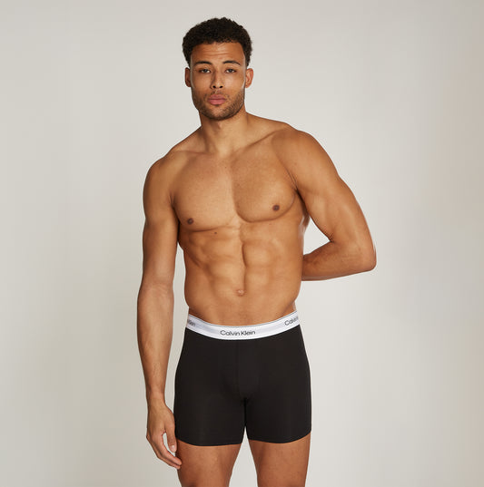 Calvin Klein MODERN COTTON STRETCH Mens 3 Pack Boxer Briefs Black/White