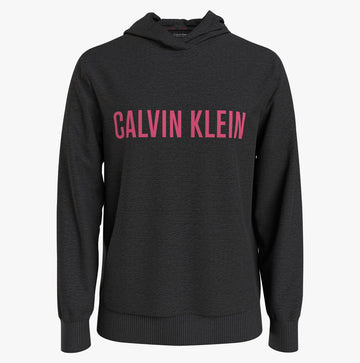 Calvin Klein INTENSE POWER Mens Lounge Hoodie Black/Fuchsia Rose