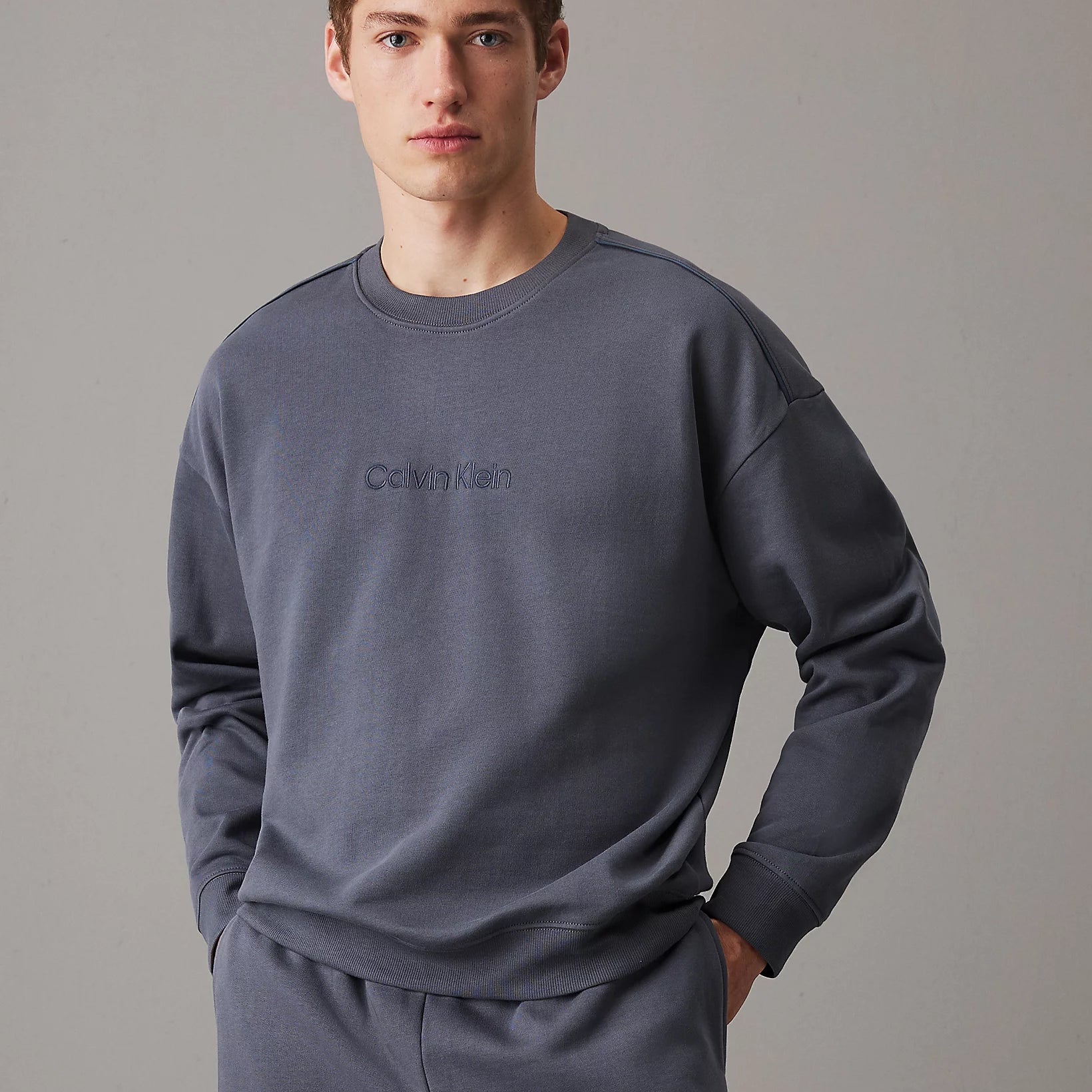Calvin Klein COTTON FLEECE Mens Sweatshirt Turbulence / Ink