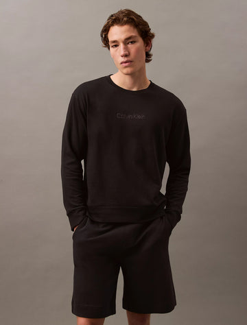 Calvin Klein MODERN TERRY Mens Sweatshirt Black