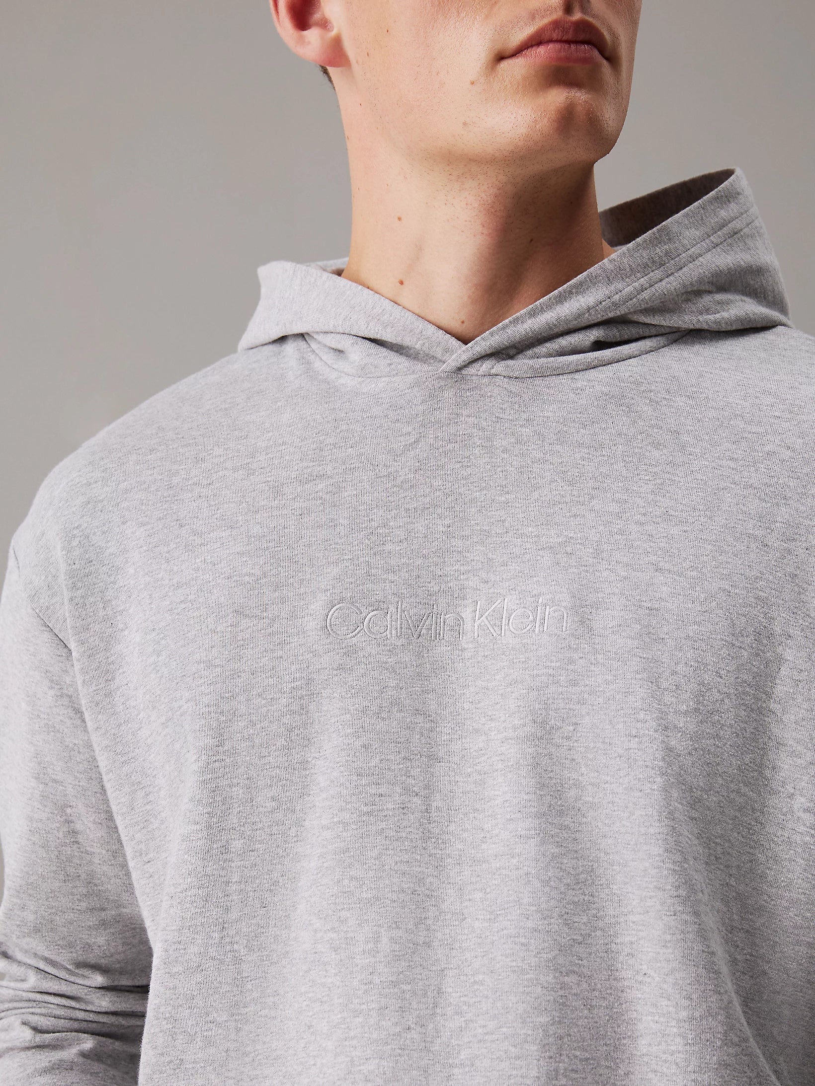 Calvin Klein ICON COTTON TERRY Mens Hoodie Grey