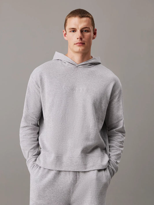 Calvin Klein ICON COTTON TERRY Mens Hoodie Grey