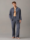 Calvin Klein COTTON POPLIN Mens Pyjama Set Steady Stripe Turbulence