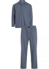 Calvin Klein COTTON POPLIN Mens Pyjama Set Steady Stripe Turbulence