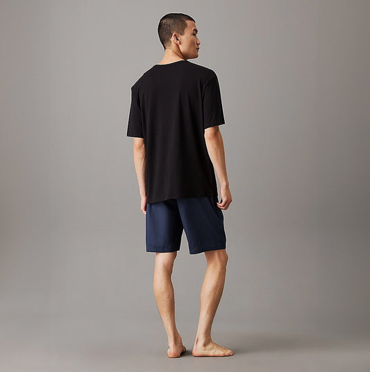 Calvin Klein CK ESTABLISHED FASHION Mens Short Set Black Beauty Top / Ink Bottom