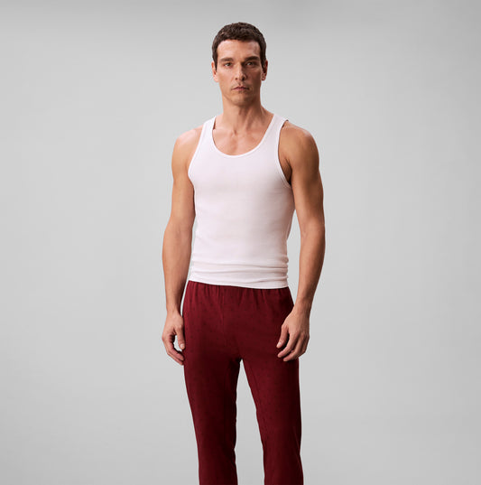 Calvin Klein ICON COTTON STRETCH Mens Lounge Joggers Diamond Logo/Smoked Pearl