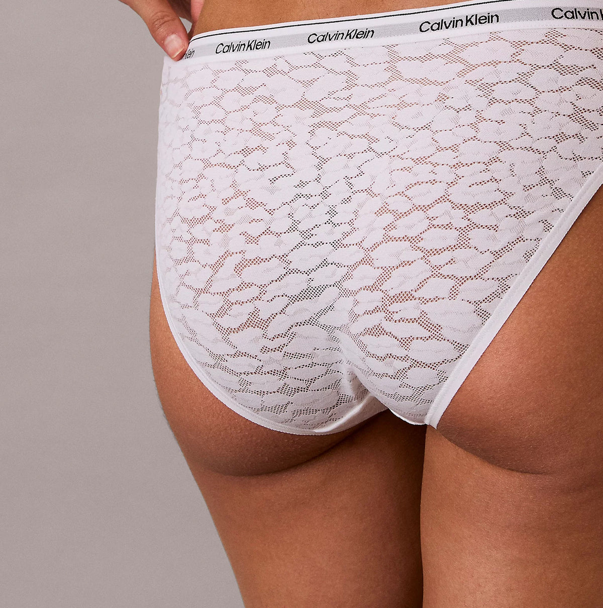 Calvin Klein BIKINI 3 PACK Womens Bikini Multicoloured back view showcasing lace design and logo waistband.