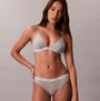 Calvin Klein BIKINI 3 PACK Womens Bikini Multicoloured front view model wearing grey bikini set with logo waistband.