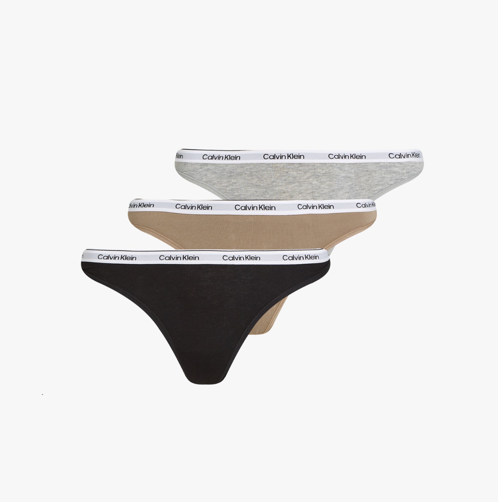 Calvin Klein MODERN LOGO Womens 3 Pack Thongs Multicoloured