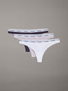 Calvin Klein MODERN LOGO Womens 3 Pack Thongs Multicoloured
