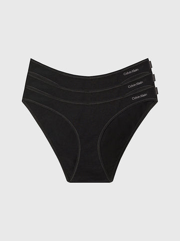 Calvin Klein IDEAL COTTON 3 Pack Womens Bikini Briefs Black