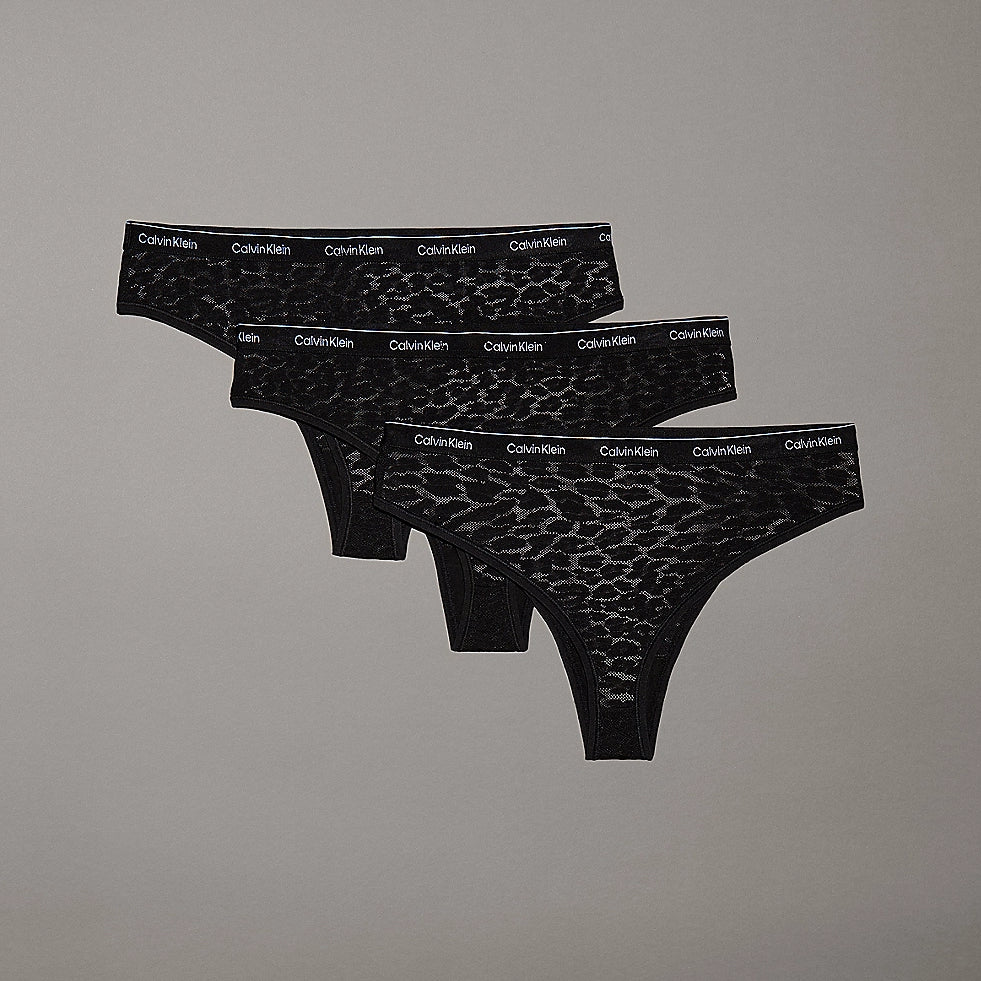 Calvin Klein BRAZILIAN LACE 3 Pack Womens Briefs Black