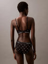 Calvin Klein MODERN COTTON Womens Triangle Bra Black Diamond Logo Print