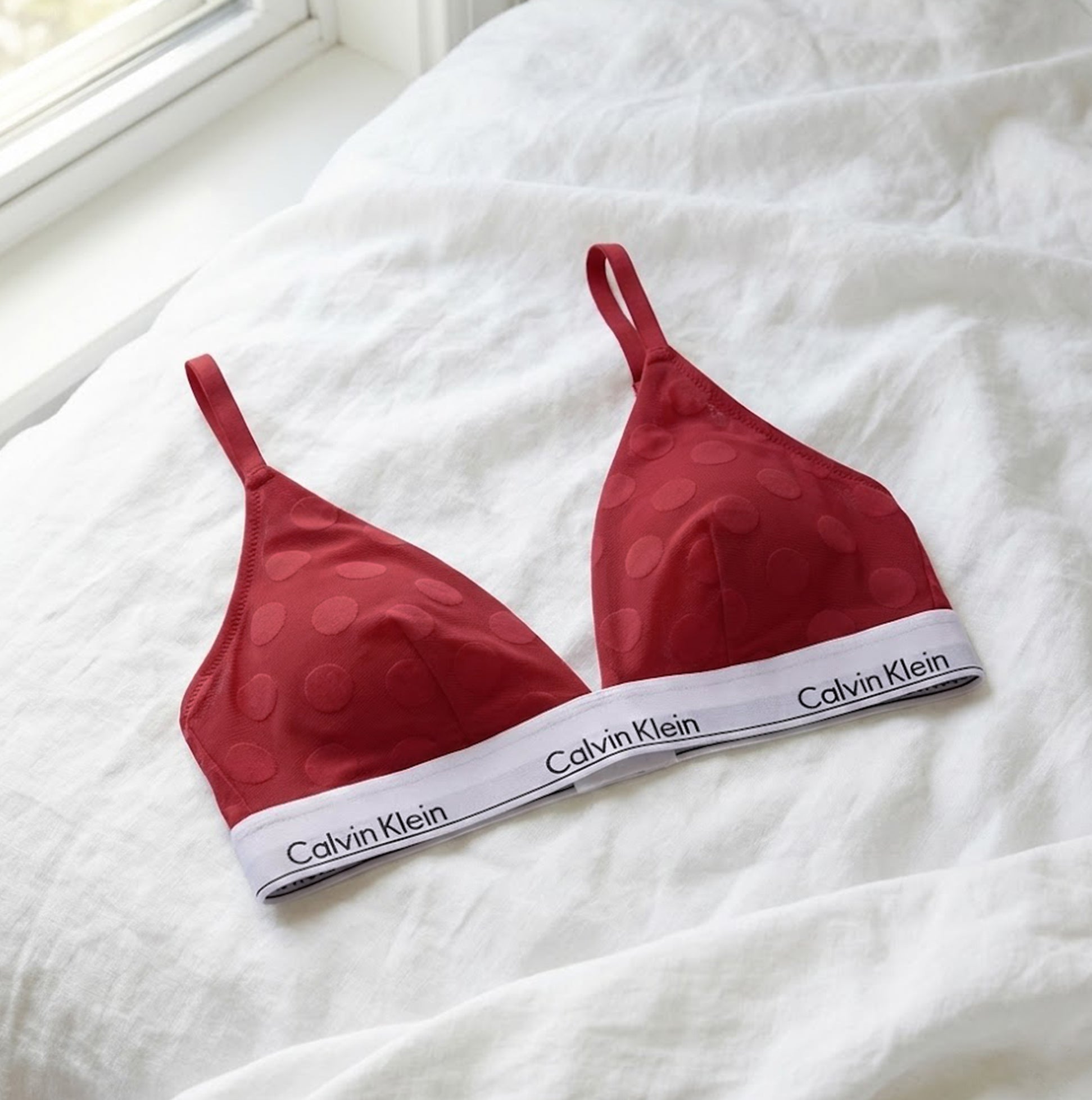 Calvin Klein UNLINED TRIANGLE XAT Womens Bra Rouge