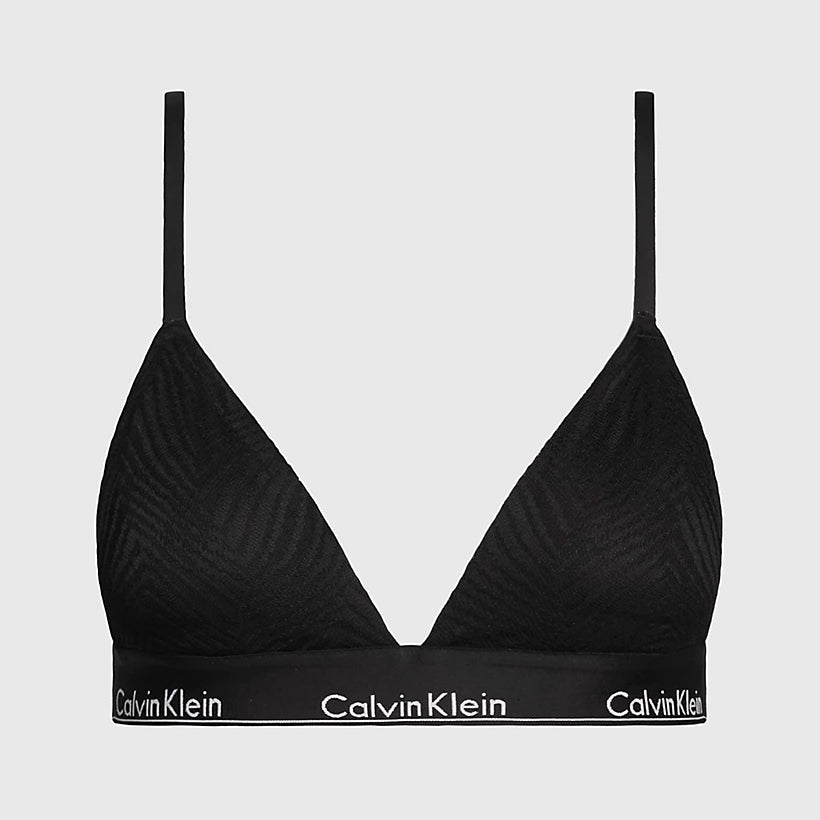 Calvin Klein MODERN LACE Lightly Lined Triangle Bra Womens Black