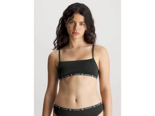 Calvin Klein 1996 COTTON 2 Pack Unlined Bralette Womens Black/Grey Heather