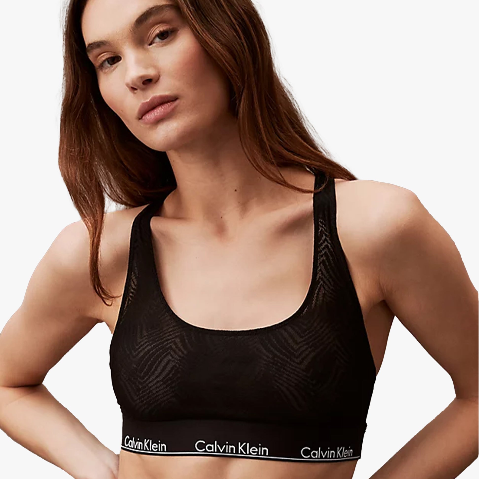 Calvin Klein LACE Unlined Bralette Womens Black