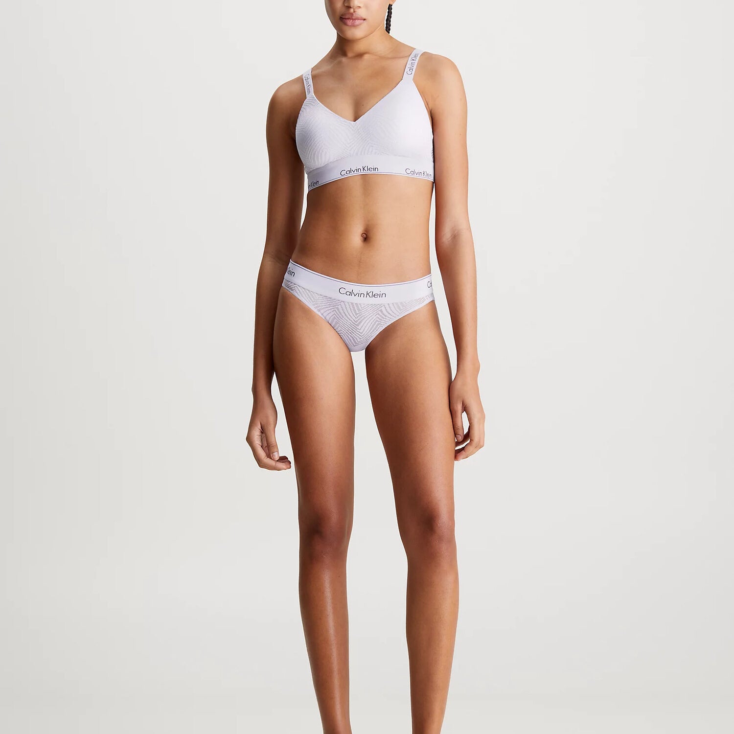 Calvin Klein MODERN LACE Lined Bralette Womens Lavender Blue
