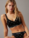 Calvin Klein MODERN COTTON Womens Lift Bralette Black Diamond Logo Print