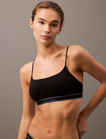 Calvin Klein TONAL LOGO COTTON Womens Bralette Black