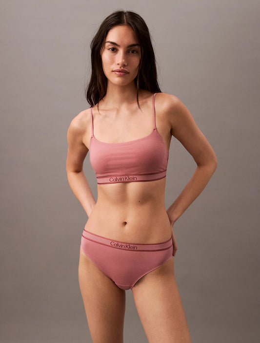 Calvin Klein TONAL LOGO COTTON Womens Bralette Red Grape W/ Apple Butter Logo