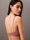 Calvin Klein TONAL LOGO COTTON Womens Bralette Red Grape W/ Apple Butter Logo