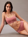 Calvin Klein TONAL LOGO COTTON Womens Bralette Red Grape W/ Apple Butter Logo