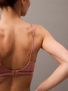 Calvin Klein TONAL LOGO COTTON Womens Triangle Bra Red Grape W/ Apple Butter Logo