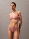 Calvin Klein TONAL LOGO COTTON Womens Triangle Bra Red Grape W/ Apple Butter Logo
